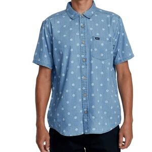 RVCA Frame Chambray Button Down Shirt SZ Medium NWT